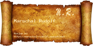 Marschal Rudolf névjegykártya